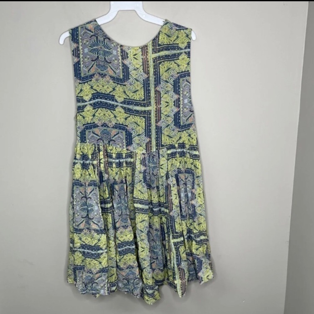 𝅺FREE people 2 layer printed mini dress tunic sz small - Picture 4 of 7